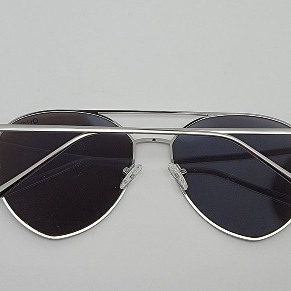 Quay Australia x Jasmine Sanders Indio Silver Frame Blue Lens Aviator Sunglasses main image 4